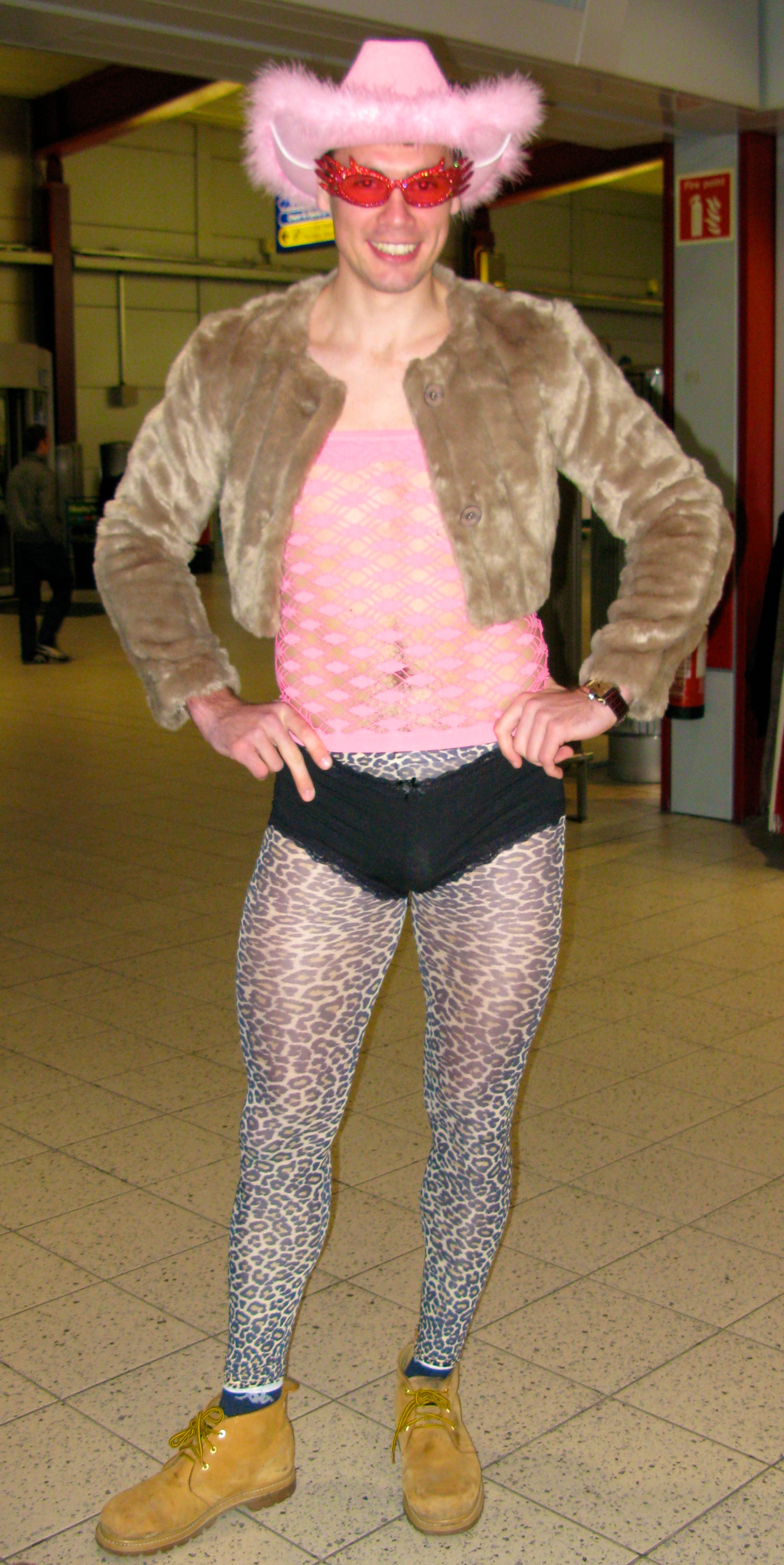 man wearing hot pants